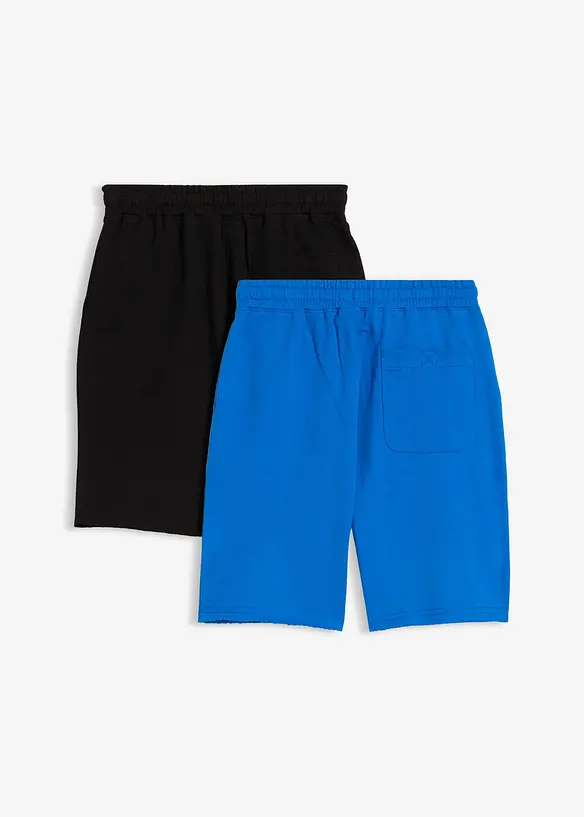 Sweat-bermudashorts i myk bomullsmiks (2-pack), bonprix