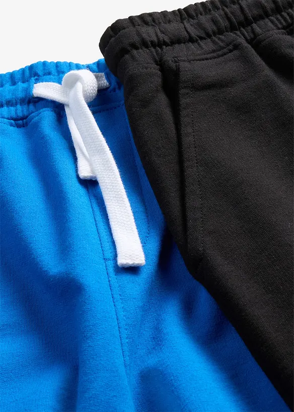 Sweat-bermudashorts i myk bomullsmiks (2-pack), bonprix