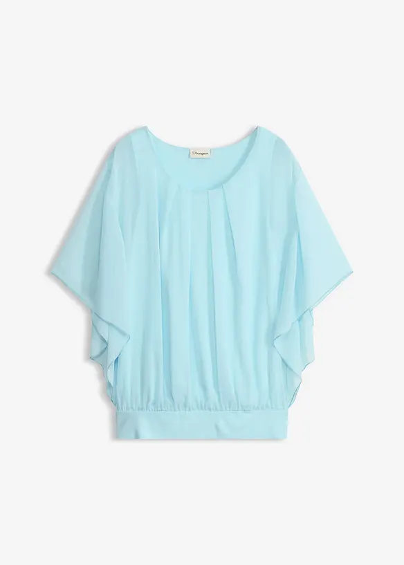 Chiffonbluse med f&ocirc;r, bonprix