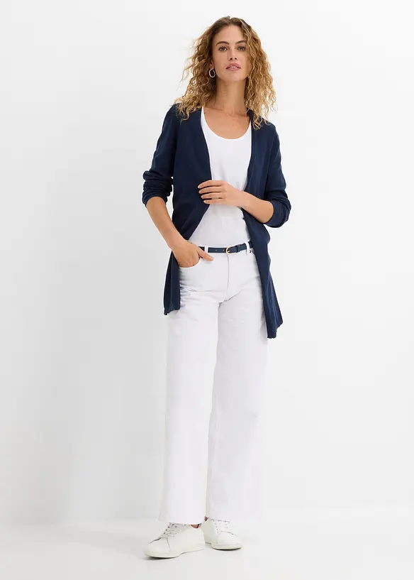 Strikkejakke i 100% bomullsslub-materiale, bonprix