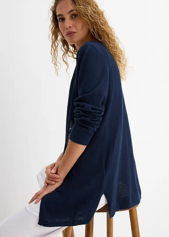 Strikkejakke i 100% bomullsslub-materiale, bonprix