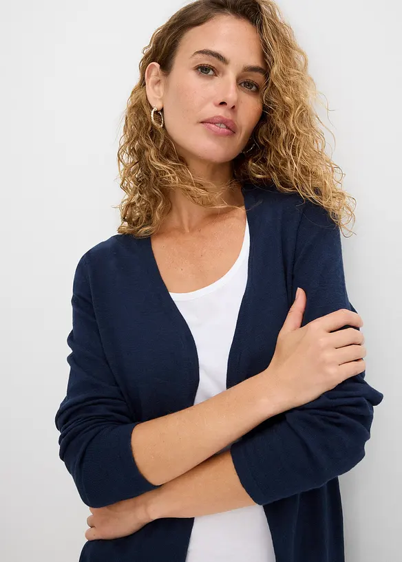 Strikkejakke i 100% bomullsslub-materiale, bonprix