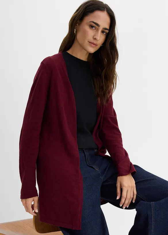 Strikkejakke i 100% bomullsslub-materiale, bonprix