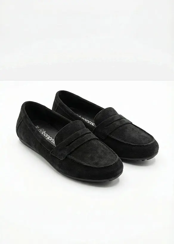 Loafers i semsket skinn, bonprix