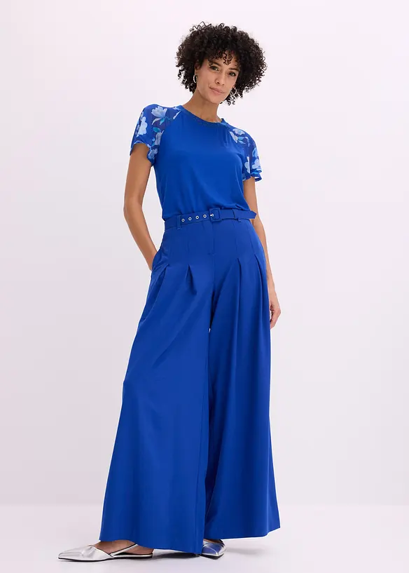 Topp med chiffonermer, bonprix