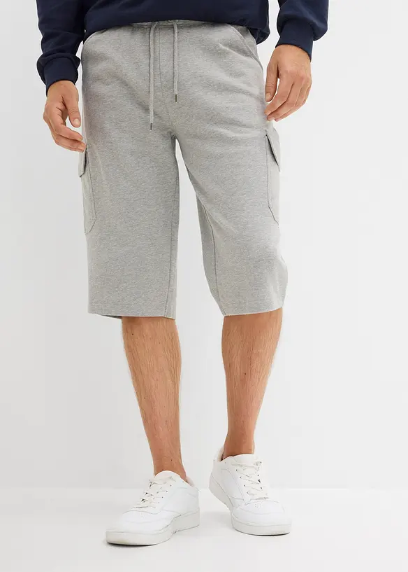 Lang cargo-bermudashorts i 100% bomullstrikot, Regular fit, bonprix