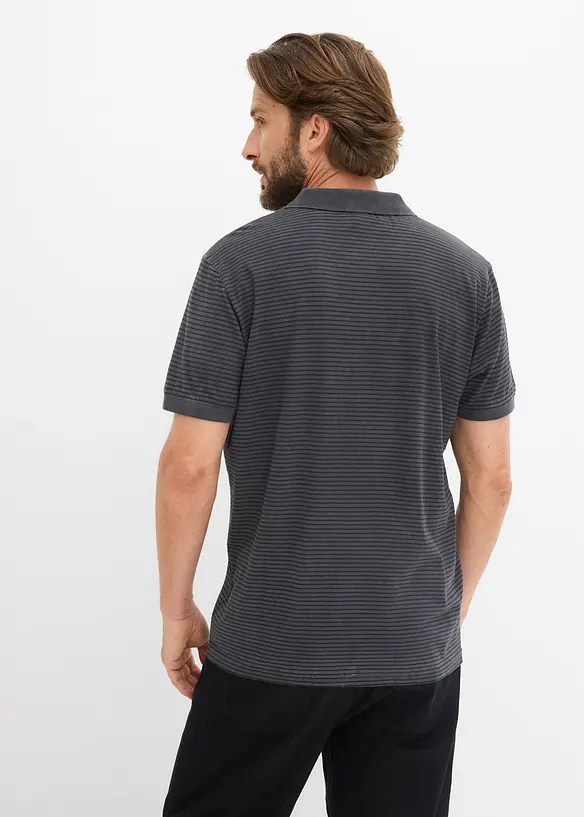 Poloskjorte i vasket stil, bonprix