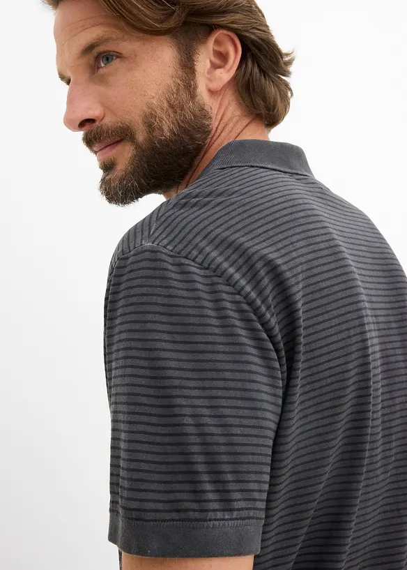 Poloskjorte i vasket stil, bonprix