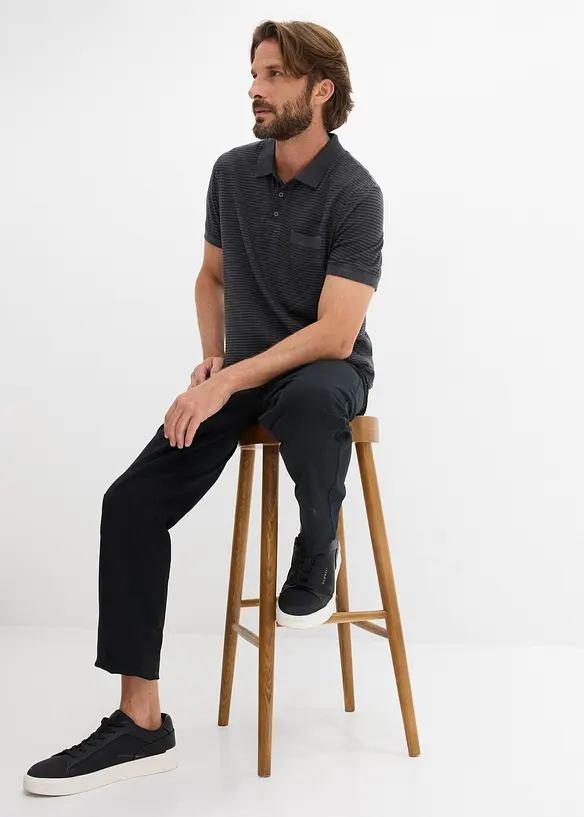 Poloskjorte i vasket stil, bonprix