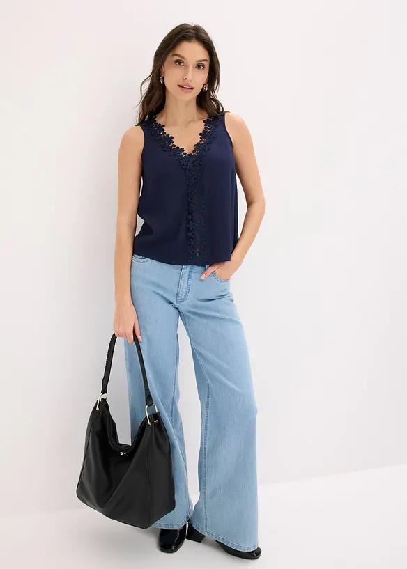 Bluse i strukturert materiale, bonprix