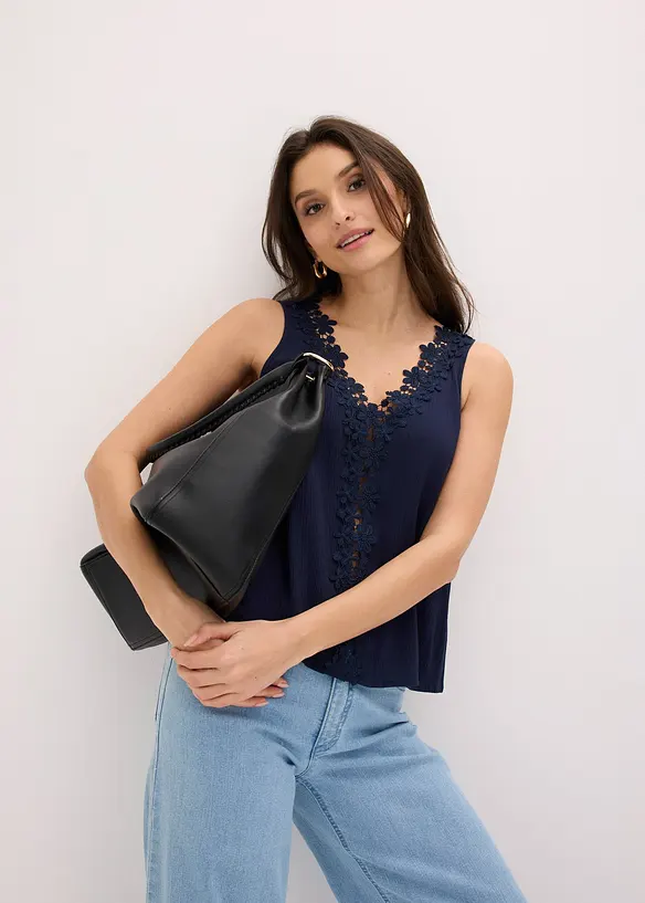 Bluse i strukturert materiale, bonprix