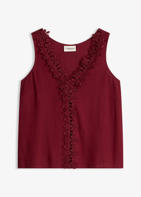 Ermel&oslash;s, krinklet bluse, bonprix
