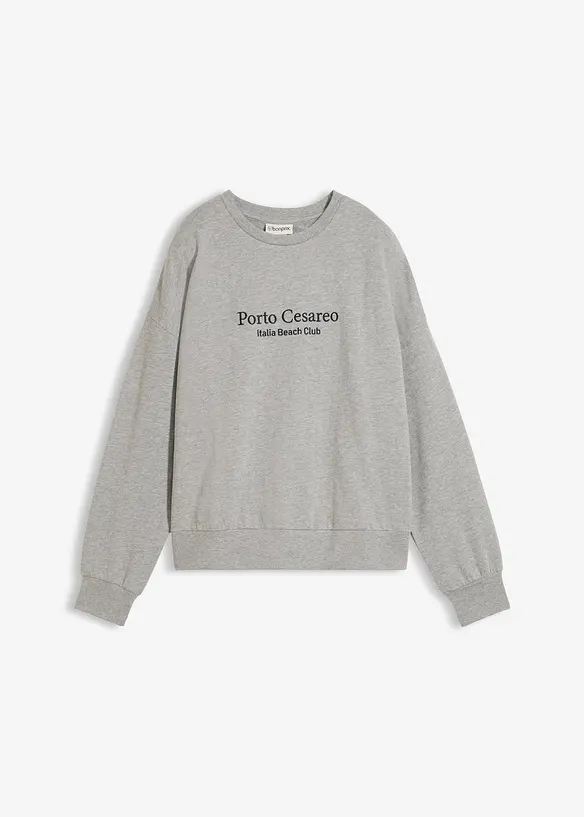 Oversized sweatshirt med broderi, bonprix