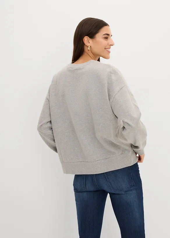 Oversized sweatshirt med broderi, bonprix