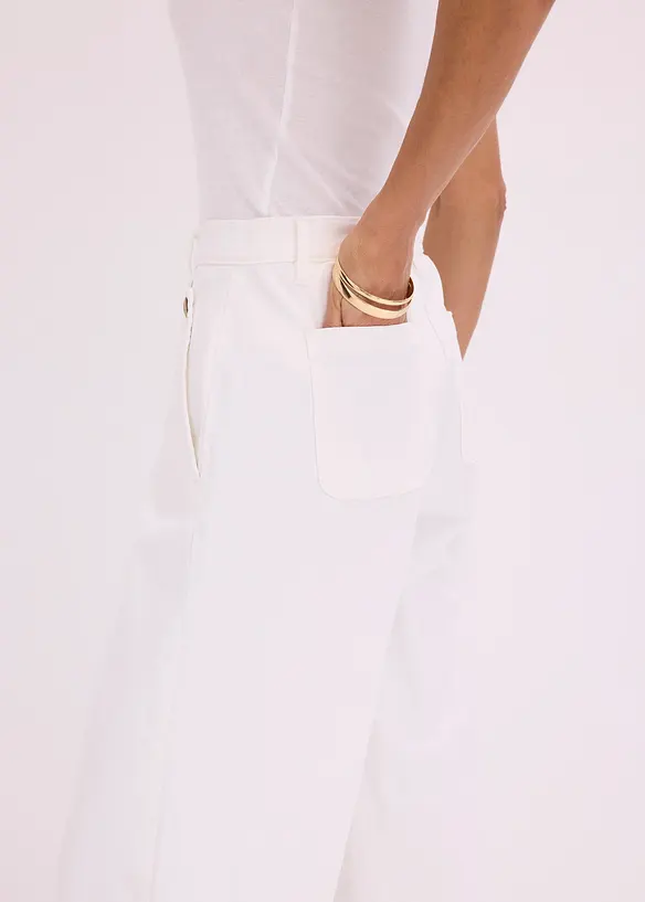 Wide Leg-bukse med stretch, bonprix