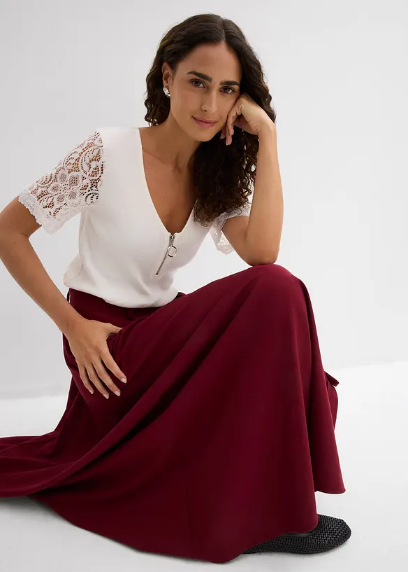 Ribbet topp i bomull, bonprix