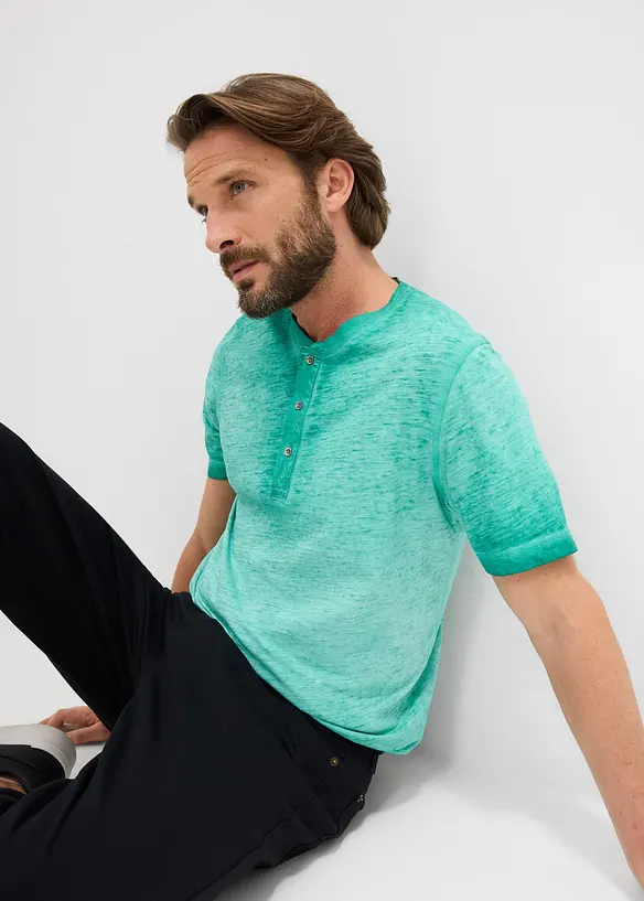 Kortermet bestefartr&oslash;ye i 100% &oslash;kologisk bomull i vasket look, bonprix