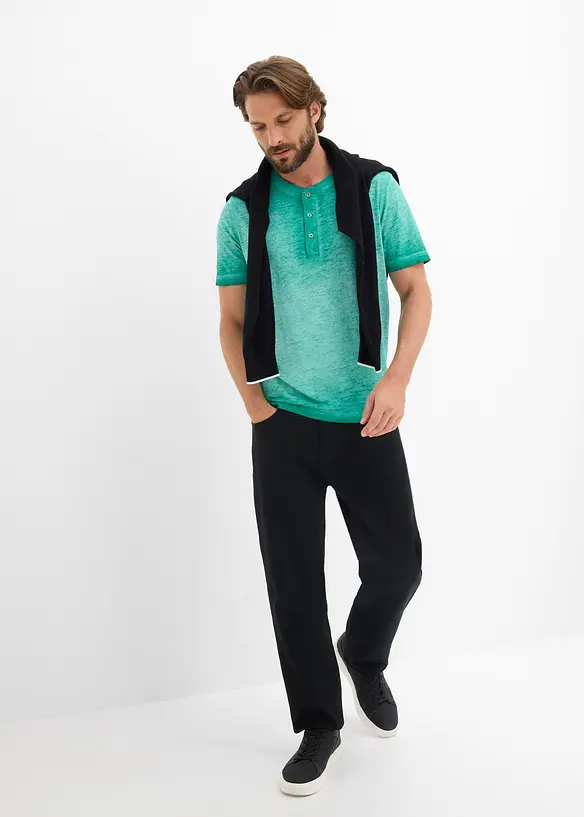 Kortermet bestefartr&oslash;ye i 100% &oslash;kologisk bomull i vasket look, bonprix