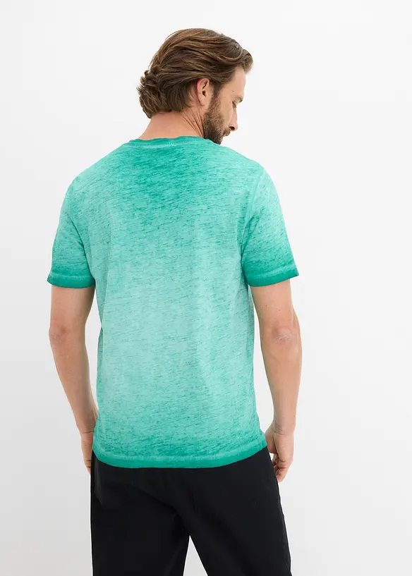 Kortermet bestefartr&oslash;ye i 100% &oslash;kologisk bomull i vasket look, bonprix