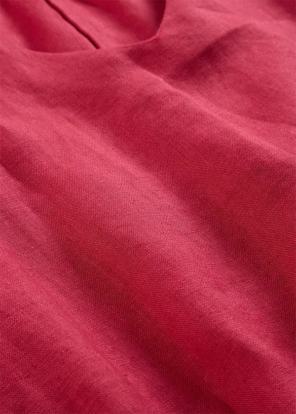 Kjole i 100% lin, 3/4-lange ermer, bonprix