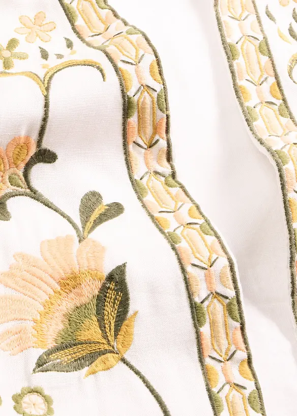 Brodert vest av luftig linmiks, bonprix