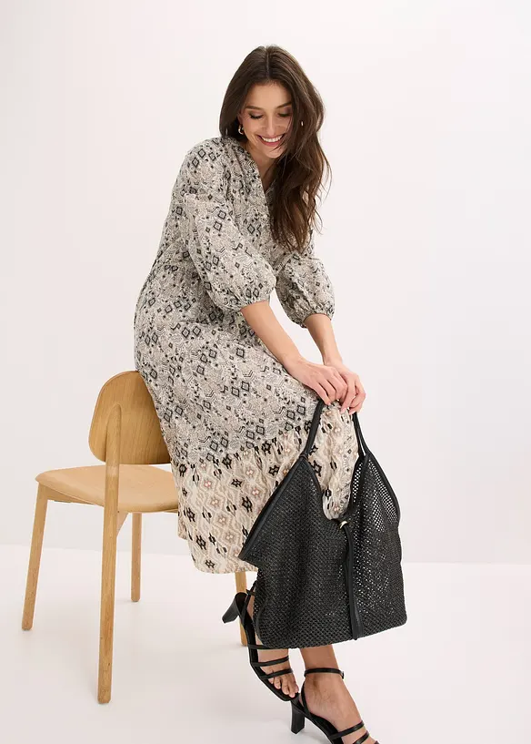 Midikjole i lett bomull, bonprix