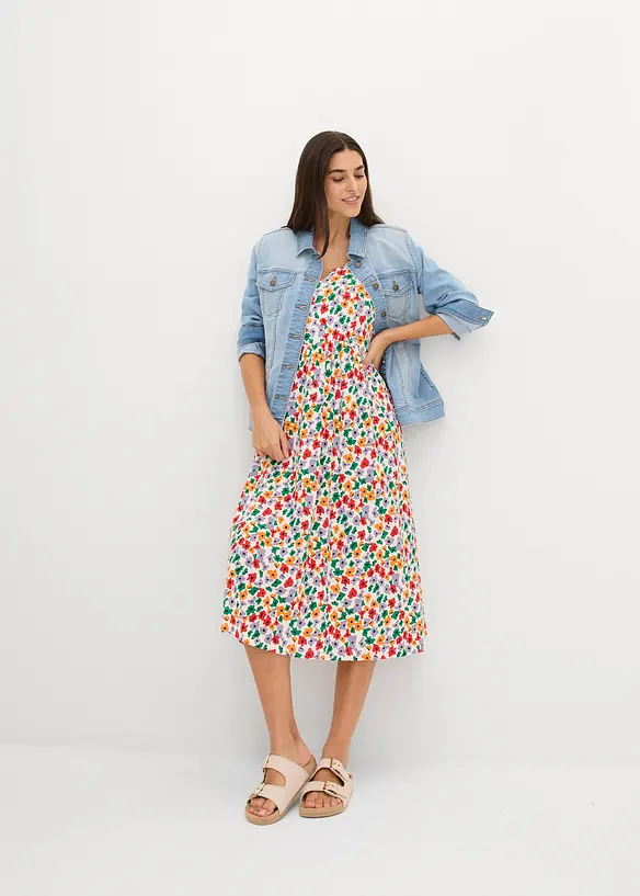 Trikotkjole i bomull med viskose, bonprix