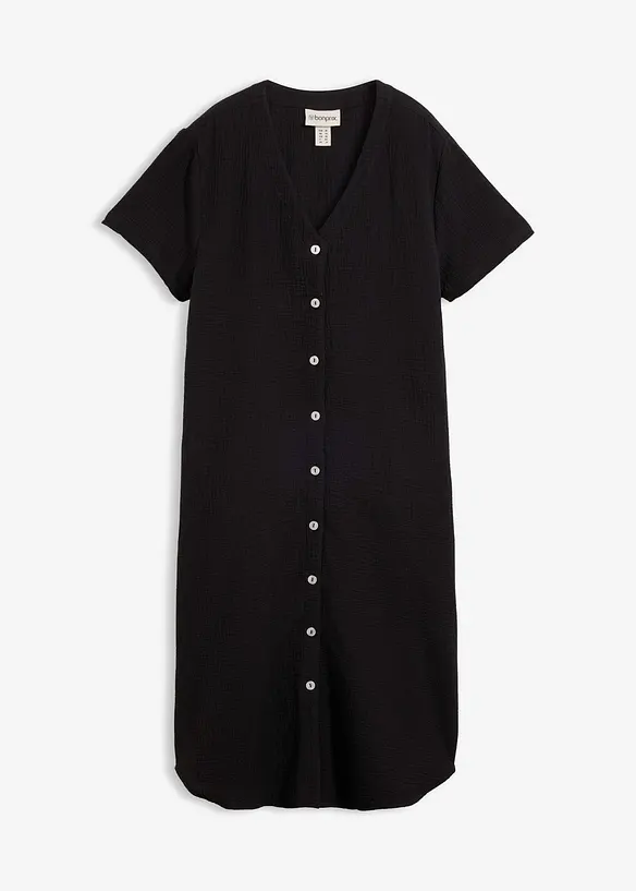 Skjortekjole i myk musselin, bonprix