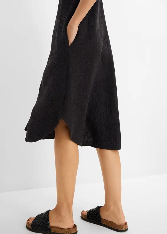 Skjortekjole i myk musselin, bonprix