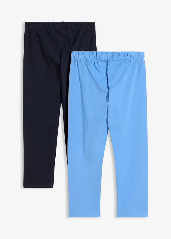 Caprileggings i &oslash;kologisk bomullsmiks (2-pack), bonprix