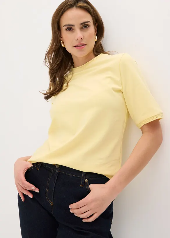 Topp med blondekant, bonprix