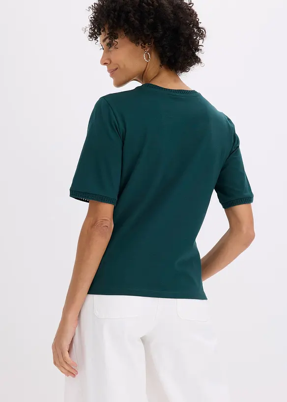 Topp med blondekant, bonprix