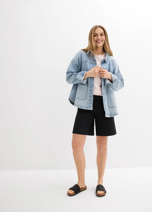 Bermudashorts i papertouch-materiale med bomull, bonprix