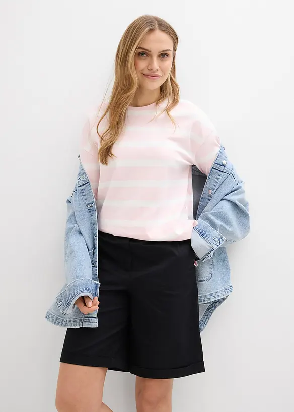 Bermudashorts i papertouch-materiale med bomull, bonprix