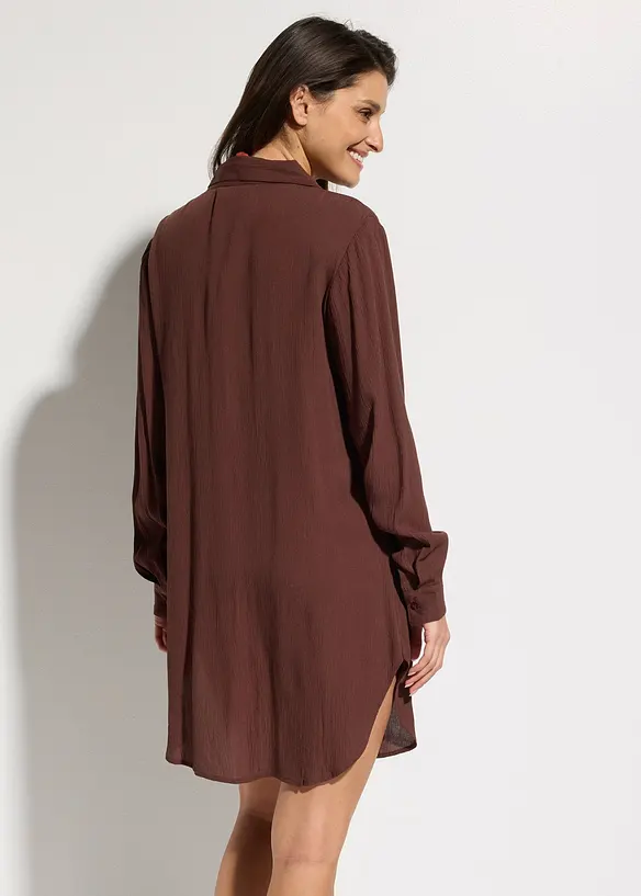 Lang strandskjorte i lett viskose, bonprix