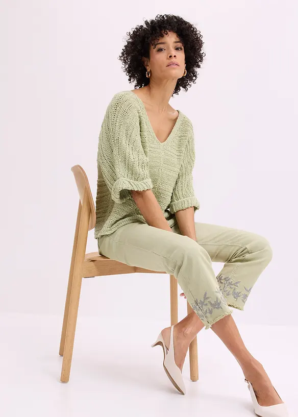 Grovstrikket genser i b&aring;ndgarn, bonprix