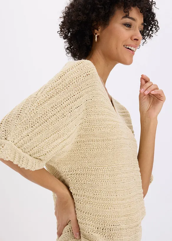 Grovstrikket genser i b&aring;ndgarn, bonprix