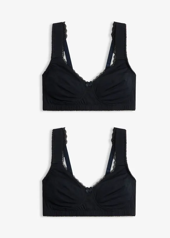 Minimizer-T-skjorte-BH uten spiler med &oslash;kologisk bomull (2-pack), bonprix