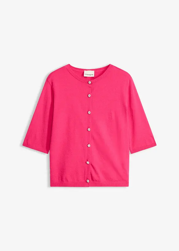 Finstrikket cardigan i lett viskosemiks, bonprix