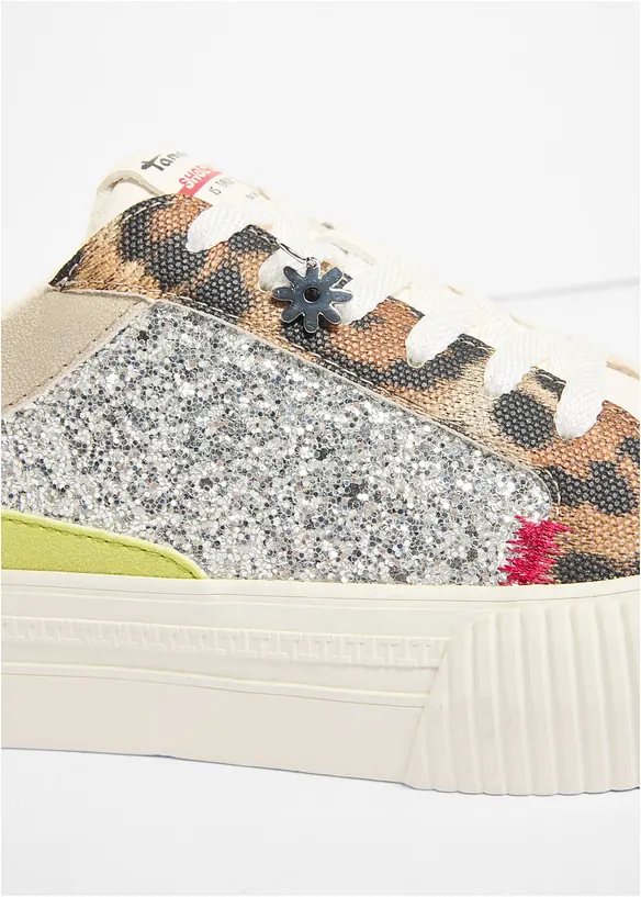 Sneakers fra Tamaris med glitterdetaljer, Tamaris