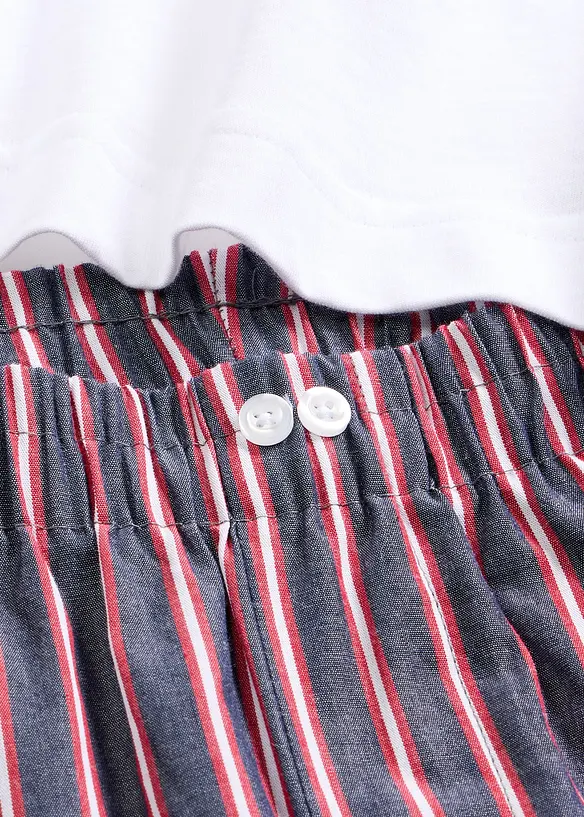 Pyjamas med vevd bukse, bonprix