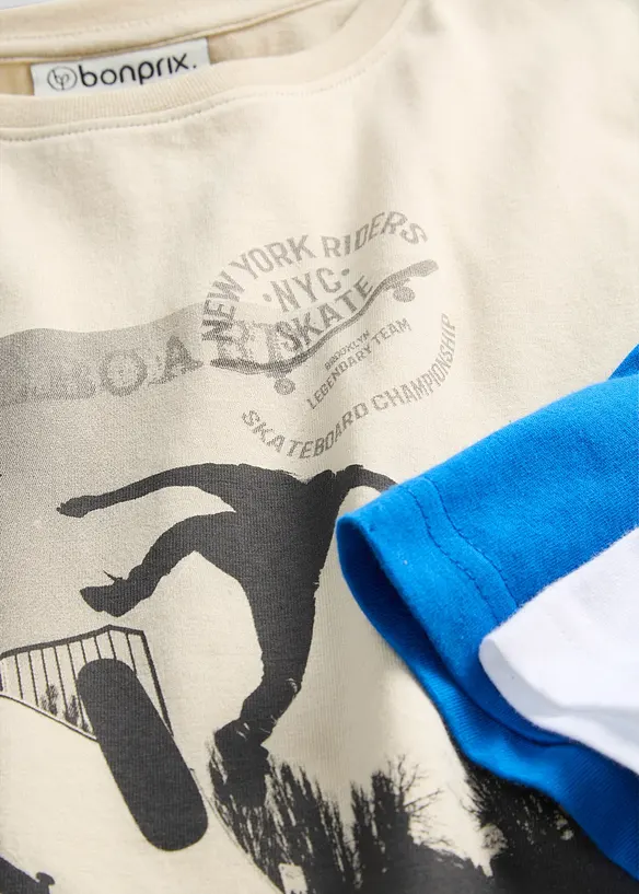 T-skjorte i 100% &oslash;kologisk bomull (3-pack), bonprix