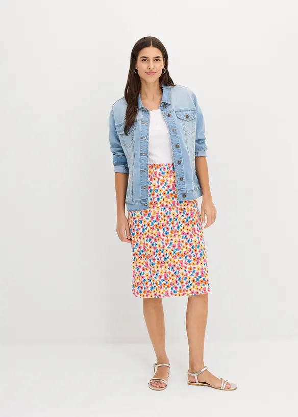 Jerseyskj&oslash;rt i viskose-/bomullsmiks, bonprix