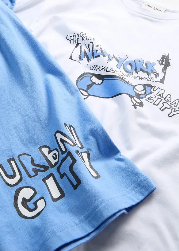 Loose fit-T-skjorte og lang jersey-bermudashorts i 100% &oslash;kologisk bomull (2-delt sett), bonprix