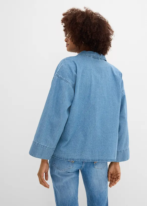 Denimskjorte i &oslash;kologisk bomull, bonprix