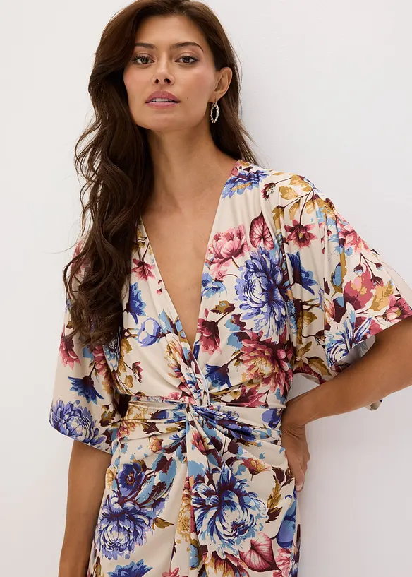 Midikjole med tvist, bonprix