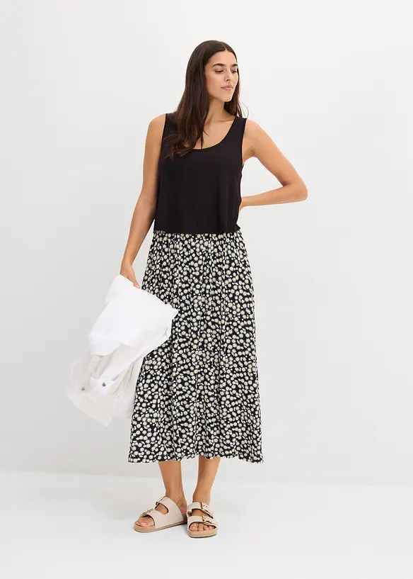 Jerseykjole i lett viskose med elastan, bonprix