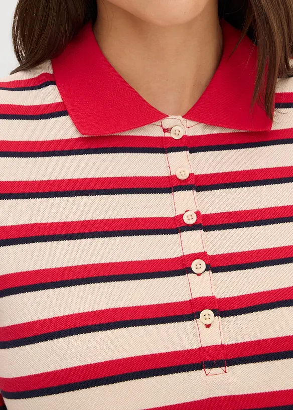 Topp med krage i 100% bomull, bonprix