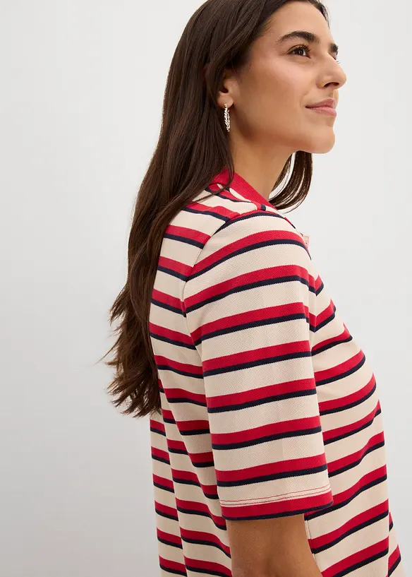 Topp med krage i 100% bomull, bonprix