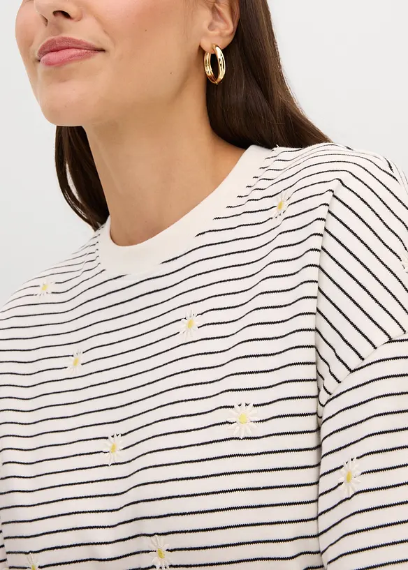 Stripete T-skjorte i 100% bomull, bonprix